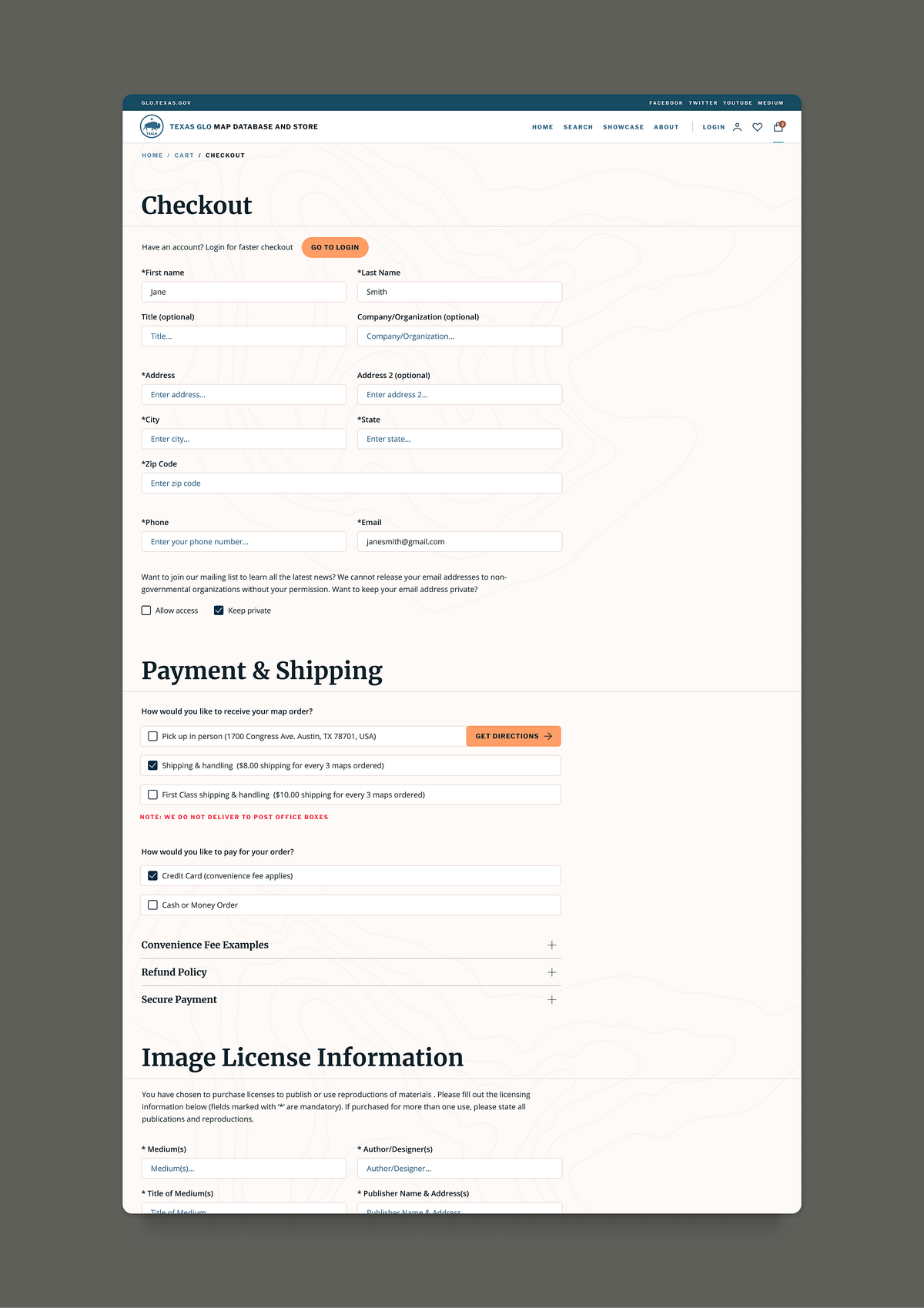 Image of the Shop functionality and design for the GLO website.